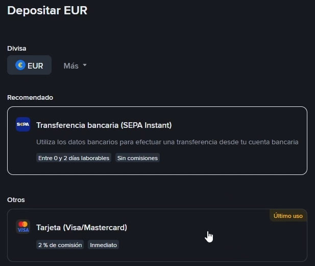 binance deposit euros