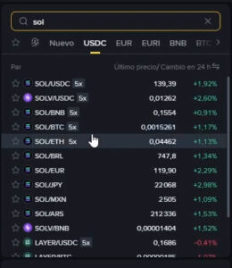 sol en spot trading de binance